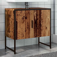 vidaXL Tvättställsskåp gammalt trä 60x33x60 cm konstruerat trä