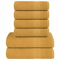 vidaXL Handdukar 6 st guld 360 gsm 100% bomull