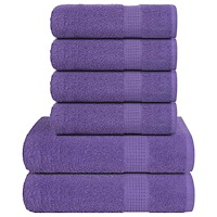 vidaXL Handdukar 6 st lila 360 gsm 100% bomull