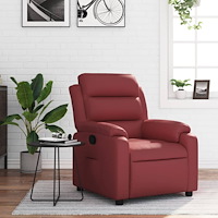 vidaXL Reclinerfåtölj vinröd konstläder