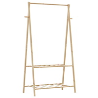 vidaXL Klädställ med hyllor 96x45,5x150,5 cm bambu