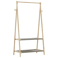 vidaXL Klädställ med hyllor 96x45,5x150,5 cm bambu