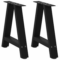 vidaXL Soffbordsben A-formade 2 st svarta 38x(42-43) cm stål