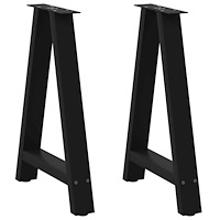 vidaXL Matbordsben A-formade 2 st svarta 60x(72-73) cm stål