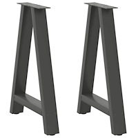 vidaXL Matbordsben A-formade 2 st antracit 60x(72-73) cm stål