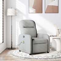 vidaXL Massagefåtölj molngrå tyg