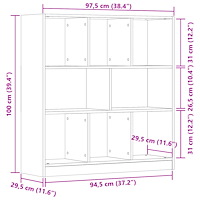 vidaXL Bokhylla artisan ek 97,5x29,5x100 cm konstruerat trä