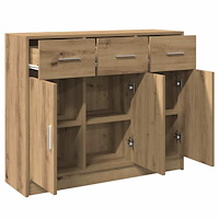 vidaXL Skänk artisan ek 91x28x75 cm konstruerat trä