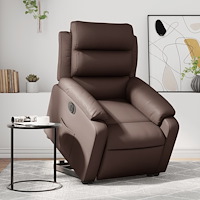 vidaXL Reclinerfåtölj med uppresningshjälp brun konstläder