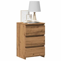 vidaXL Sängbord artisan ek 40x35x62,5 cm konstruerat trä