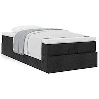 vidaXL Ottoman sängram med madrass svart 80x200 cm tyg
