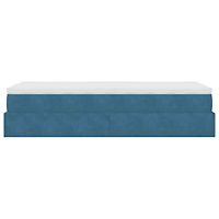 vidaXL Ottoman sängram med madrass mörkblå 80x200 cm sammet