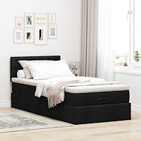 vidaXL Ottomansk säng med madrass och LED-lampor svart 80x200cm tyg