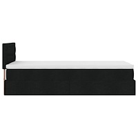 vidaXL Ottomansk säng med madrass och LED-lampor svart 80x200cm tyg