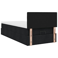 vidaXL Ottomansk säng med madrass och LED-lampor svart 80x200cm tyg