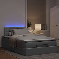vidaXL Ottoman säng med madrass ljusgrå 120x190 cm tyg