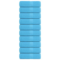 vidaXL Gästhanddukar 10 st turkos 30x50 cm 360 gsm 100% bomull