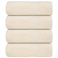 vidaXL Tvätthanddukar 4 st FROGN Krämfärgade 30x30 cm 100% bomull