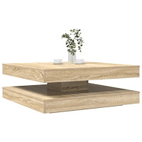 vidaXL Soffbord 360 grader vridbart sonoma-ek 90x90x34,5 cm