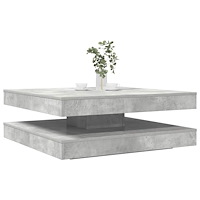 vidaXL Soffbord 360 grader vridbart betonggrå 90x90x34,5 cm