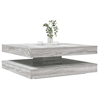vidaXL Soffbord 360 grader vridbart grå sonoma 90x90x34,5 cm