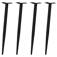 vidaXL Konsolbordsben koniska 4 st svarta 72-73 cm stål