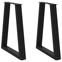 vidaXL Matbordsben V-formade 2 st svarta 50x(72-73) cm stål