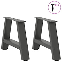 vidaXL Soffbordsben A-formade 2 st antracit 30x(30-31) cm stål