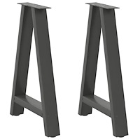vidaXL Matbordsben A-formade 2 st antracit 50x(72-73) cm stål