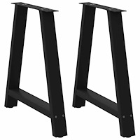 vidaXL Matbordsben A-formade 2 st svarta 70x(72-73) cm stål