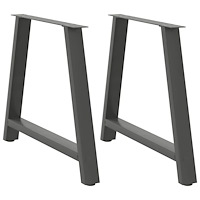 vidaXL Matbordsben A-formade 2 st antracit 90x(72-73) cm stål