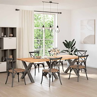 vidaXL Matbordsben X-formade 3 st antracit 90x(72-73) cm stål