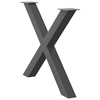 vidaXL Matbordsben X-formade 3 st antracit 90x(72-73) cm stål