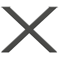 vidaXL Matbordsben X-formade 3 st antracit 90x(72-73) cm stål