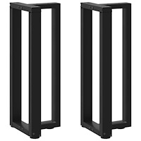 vidaXL Konsolbordsben T-formade 2 st svarta 38x25x(72-73) cm stål