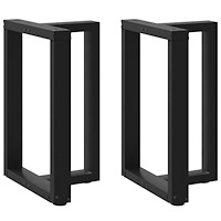 vidaXL Matbordsben T-formade 2 st svarta 60x35x(72-73) cm stål
