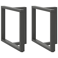 vidaXL Matbordsben T-formade 2 st antracit 70x35x(72-73) cm stål