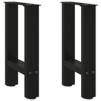 vidaXL Soffbordsben svarta 2 st 28x(42-43) cm stål