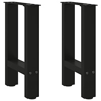 vidaXL Soffbordsben svarta 2 st 38x(42-43) cm stål