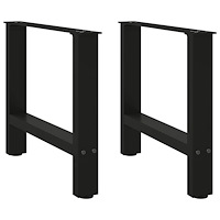 vidaXL Soffbordsben svarta 2 st 60x(42-43) cm stål