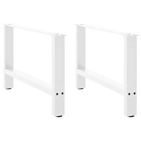vidaXL Soffbordsben vita 2 st 70x(42-43) cm stål