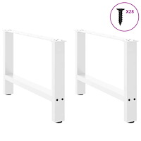 vidaXL Soffbordsben vita 2 st 70x(42-43) cm stål