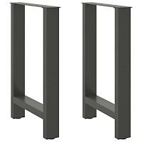vidaXL Matbordsben antracit 2 st 60x(72-73) cm stål