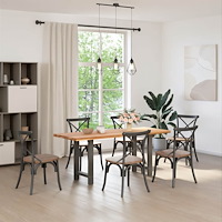 vidaXL Matbordsben antracit 2 st 60x(72-73) cm stål