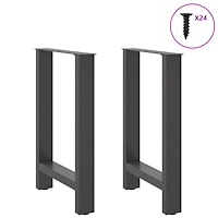 vidaXL Matbordsben antracit 2 st 60x(72-73) cm stål