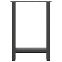 vidaXL Matbordsben antracit 2 st 60x(72-73) cm stål