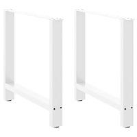 vidaXL Matbordsben vita 2 st 80x(72-73) cm stål