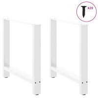 vidaXL Matbordsben vita 2 st 80x(72-73) cm stål