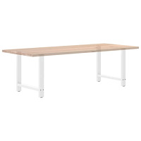vidaXL Matbordsben vita 2 st 80x(72-73) cm stål