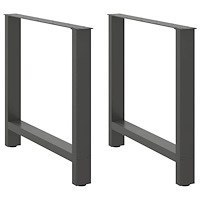vidaXL Matbordsben antracit 2 st 80x(72-73) cm stål